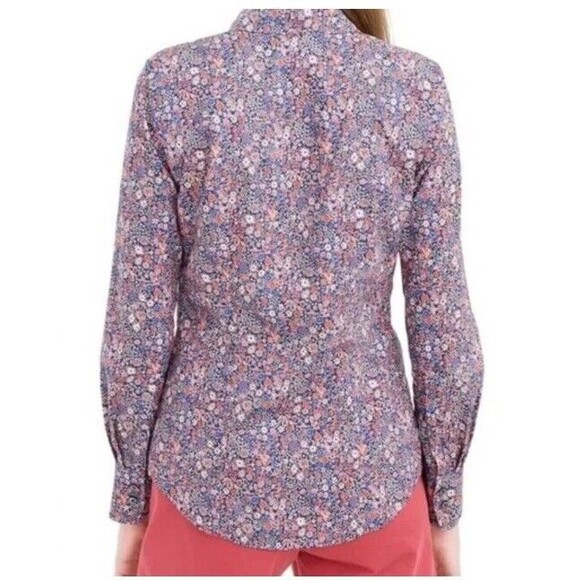 J Crew Liberty Art Fabrics Floral Perfect Shirt Women 8 Multicolor Cottage - Picture 7 of 13